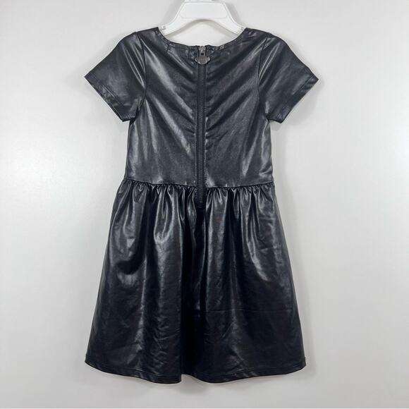 Appaman Girls 4T Black Faux Leather Sparkle Dress Short Sleeve Party Whimsigoth - Picture 10 of 11